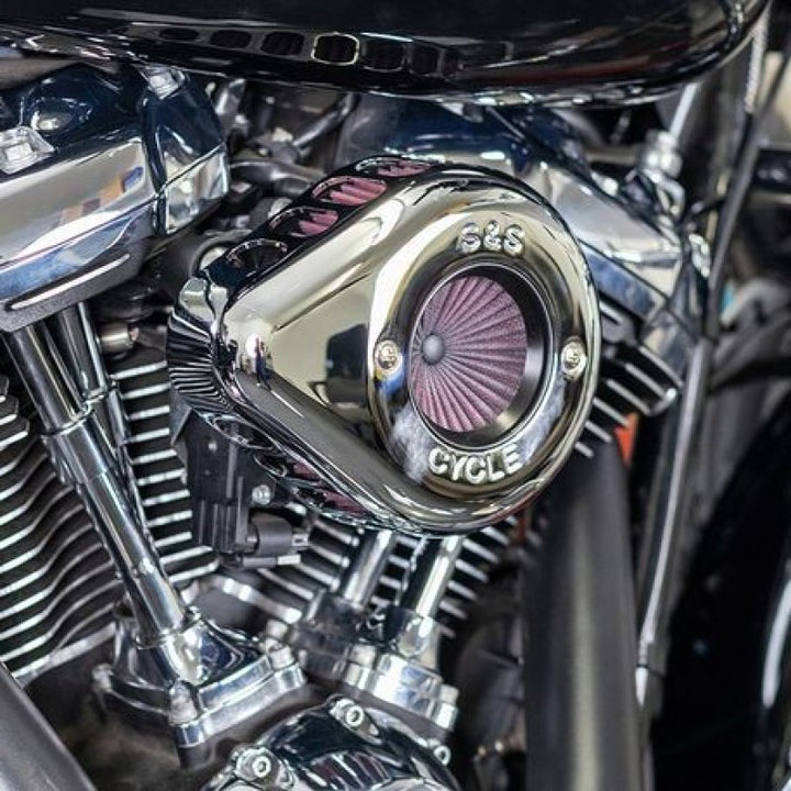 S&S Cycle 2017+ M8 Models Stealth Air Stinger Kit w/ Chrome Teardrop - Bull Strap