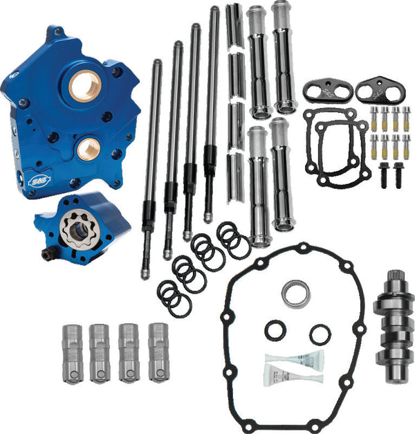 S&S Cycle 2017+ Water Cooled M8 Models Chain Drive 475C Cam Chest Kit w/ Chrome Pushrod Tubes - Bull Strap
