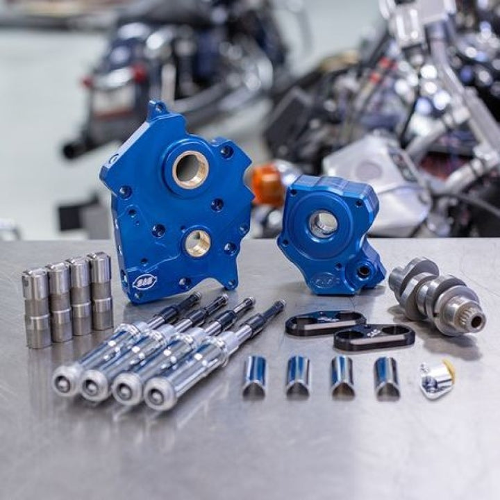 S&S Cycle 2017+ Water Cooled M8 Models Chain Drive 475C Cam Chest Kit w/ Chrome Pushrod Tubes - Bull Strap