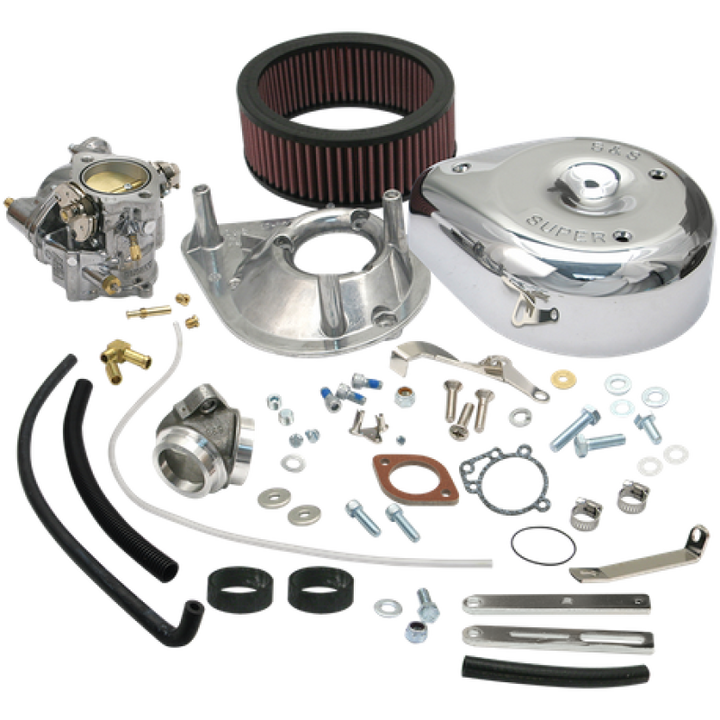 S&S Cycle 79-84 BT Models Super E Carburetor Kit -Standard Tanks - Bull Strap