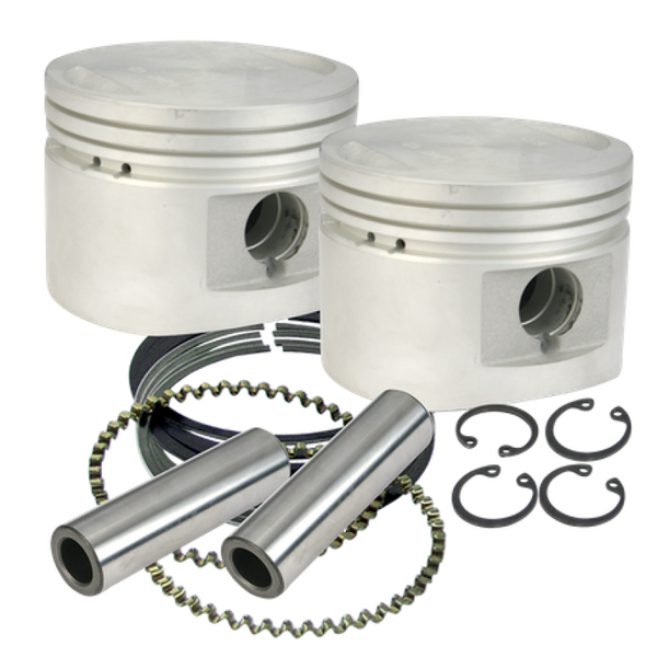 S&S Cycle 84-99 BT w/ Stock Heads Standard 80in Cast Flat-Topped Replacement Piston Kit - Bull Strap