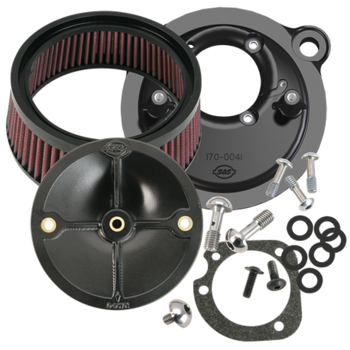 S&S Cycle 91-06 XL Sportster Models w/ Stock CV Carb Stealth Air Cleaner Kit w/o Cover - Bull Strap