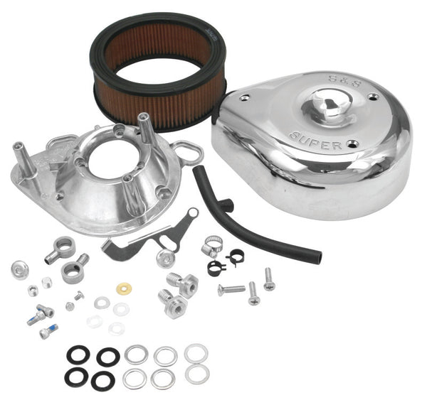 S&S Cycle 93-99 BT/91-03 Sportster Models Teardrop Air Cleaner Kit for S&S Super E/G Carb - Bull Strap