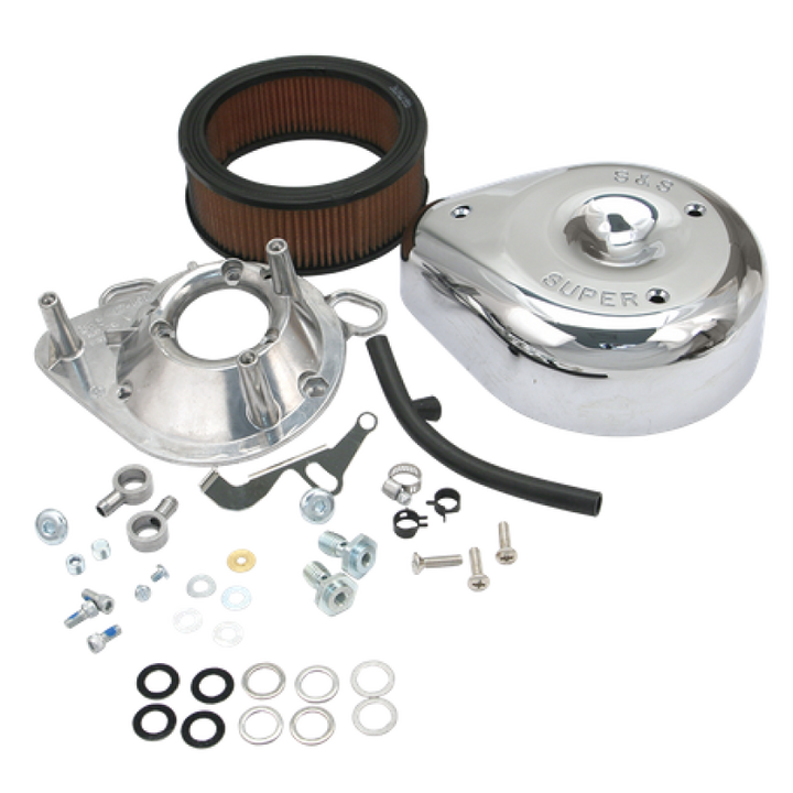 S&S Cycle 93-99 BT/91-03 Sportster Models Teardrop Air Cleaner Kit for S&S Super E/G Carb - Bull Strap