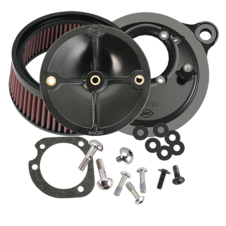 S&S Cycle 99-06 BT Model w/ Stock CV Carb/07-10 Softail CVO Models Stealth Air Cleaner Kit w/o Cover - Bull Strap