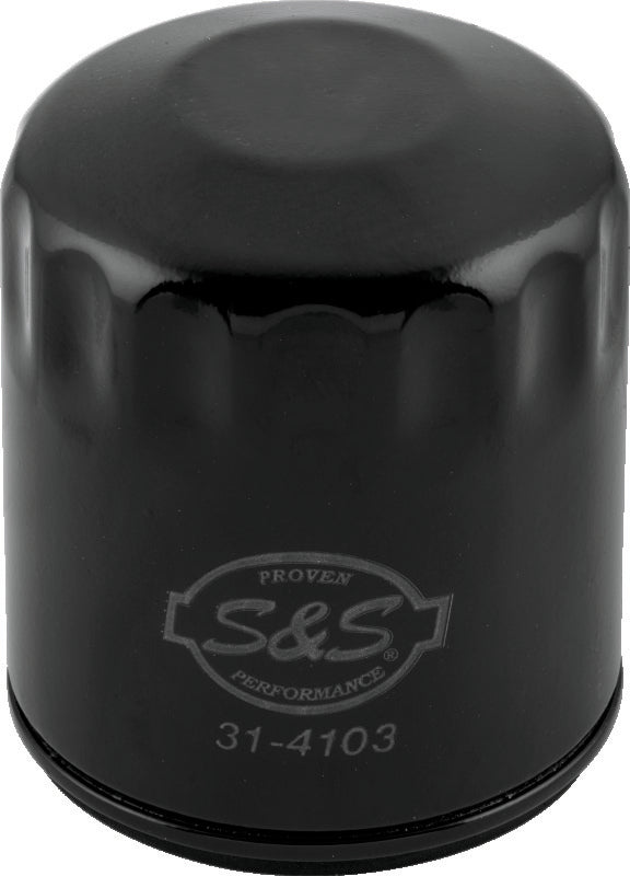 S&S Cycle 99-18 BT/2017+ M8/X-Wedge Black Oil Filter - 12 Pack - Bull Strap