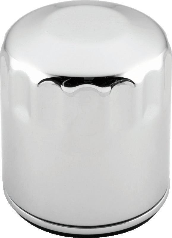 S&S Cycle 99-18 BT/2017+ M8/X-Wedge Chrome Oil Filter - 12 Pack - Bull Strap