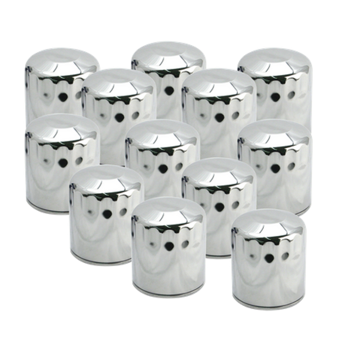 S&S Cycle 99-18 BT/2017+ M8/X-Wedge Chrome Oil Filter - 12 Pack - Bull Strap