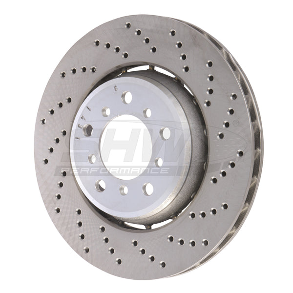 SHW 01-06 BMW M3 3.2L Right Front Drilled Lightweight Brake Rotor (European Model) (34112282802) - Bull Strap