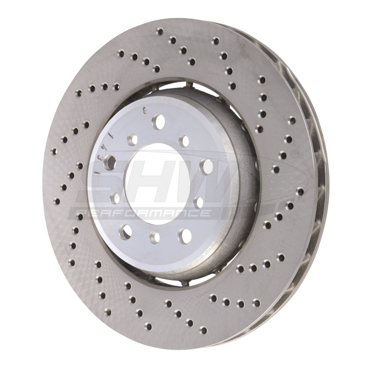 SHW 01-06 BMW M3 3.2L Right Front Drilled Lightweight Brake Rotor (European Model) (34112282802) - Bull Strap