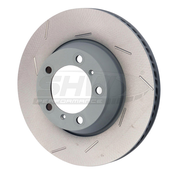 SHW 11-16 Porsche Panamera 4 3.6L w/o Ceramic Brakes Left Rear Slotted MB Brake Rotor (971615601P) - Bull Strap