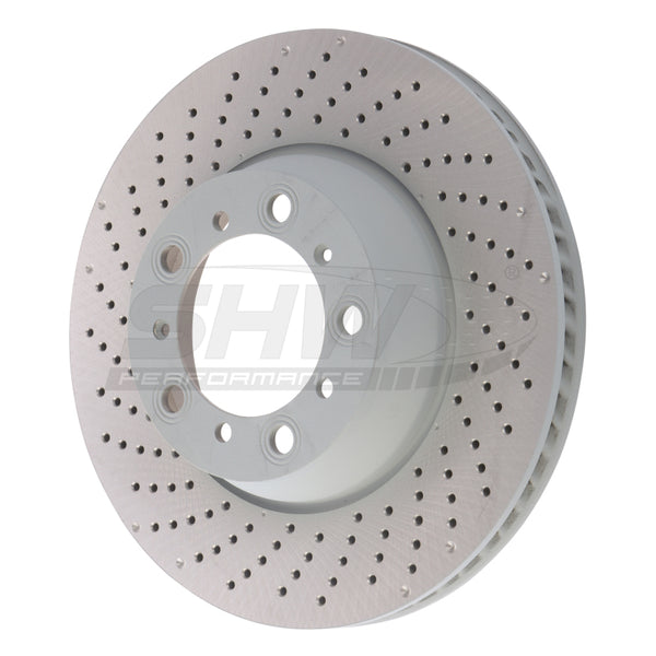 SHW 17-21 Porsche 911 Carrera 3.0L w/o Ceramic Brakes Left Rear Drilled MB Brake Rotor (9P1615601) - Bull Strap