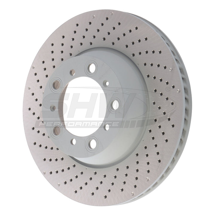 SHW 17-21 Porsche 911 Carrera 3.0L w/o Ceramic Brakes Left Rear Drilled MB Brake Rotor (9P1615601) - Bull Strap