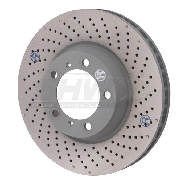SHW 2012 Porsche 911 Carrera 4GTS 3.8L w/o Ceramics Right Frt Drill-Dimp MB Brake Rotor(99635141004) - Bull Strap