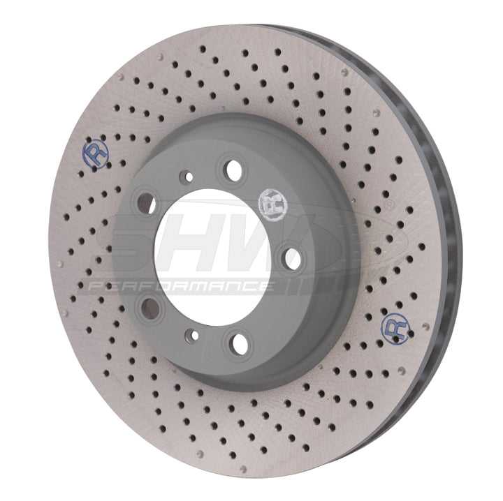 SHW 2012 Porsche 911 Carrera 4GTS 3.8L w/o Ceramics Right Frt Drill-Dimp MB Brake Rotor(99635141004) - Bull Strap