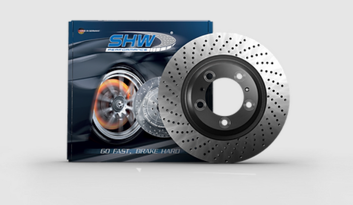 SHW 2016 Porsche Boxster Spyder w/o Ceramics Right Rear Cross-Drilled MB Brake Rotor (98135240400) - Bull Strap