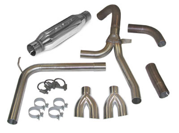 SLP 1998-2002 Chevrolet Camaro LS1 LoudMouth Cat-Back Exhaust System w/ 3.5in Dual Tips - Bull Strap