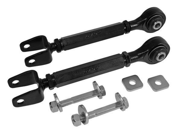 SPC Performance 03-08 Nissan 350Z/03-07 Infiniti G35 Rear Adjstbl Camber Arms w/Toe Cams&Lock Plates - Bull Strap