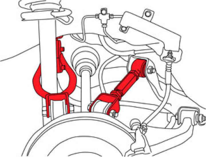SPC Performance 89-94 Nissan 240SX/90-96 300ZX Rear Adjustable Control Arms - Bull Strap