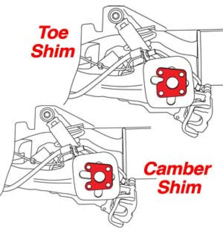 SPC Performance Fiat Rear Camber and Toe Shim Set (24 Shims) - Bull Strap