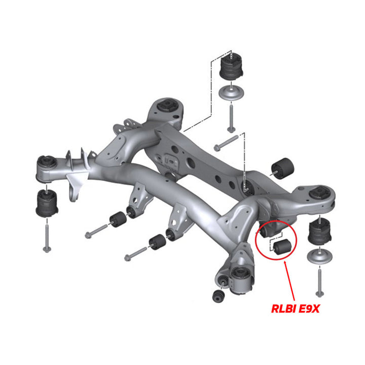 SPL Parts 06-13 BMW E80/E82/E82M / 06-13 BMW E90/E91/E92/E93 Rear Lower Control Arm Inner Bushing - Bull Strap