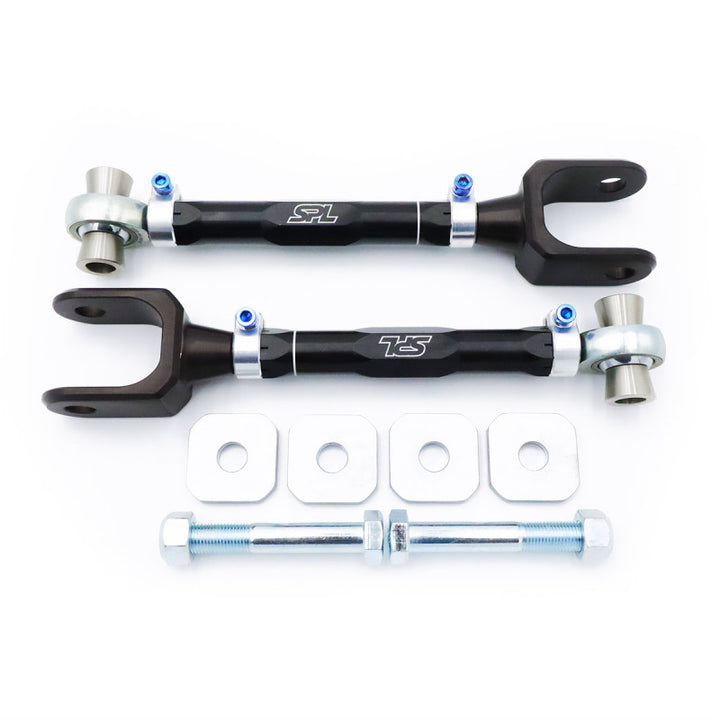 SPL Parts 2015+ Ford S550 Mustang Rear Toe Arms w/ Eccentric Lockouts - Bull Strap
