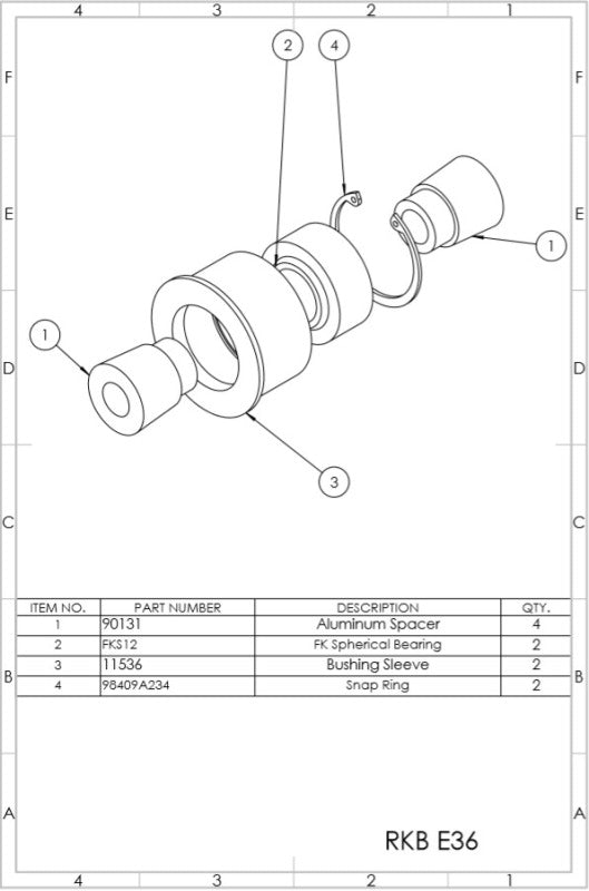 SPL Parts 90-00 BMW 3 Series (E36/E46) Rear Knuckle Bushings - Bull Strap