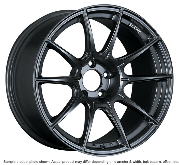 SSR GTX01 18x9.5 5x114.3 22mm Offset Flat Black Wheel Evo 8 9 X / G35 / 350z / 370z - Bull Strap