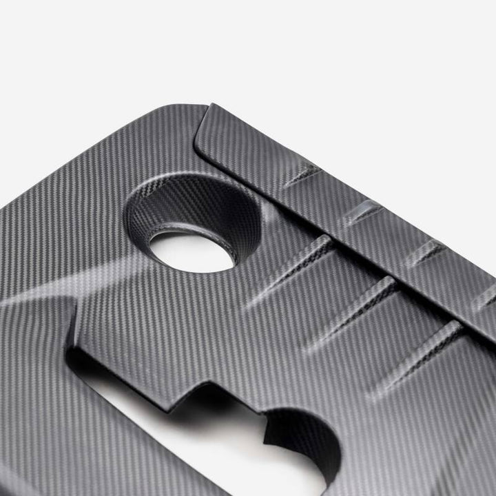 Seibon 23-24 Toyota GR Corolla Carbon Fiber Engine Cover - Matte Finish - Bull Strap