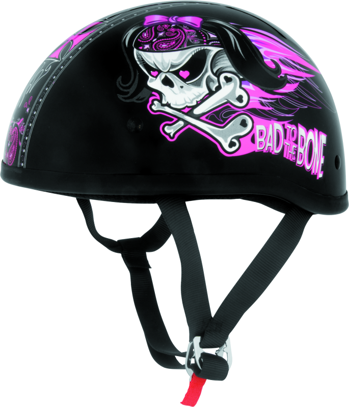 Skid Lids Bad To The Bone Original Helmet - Medium - Bull Strap