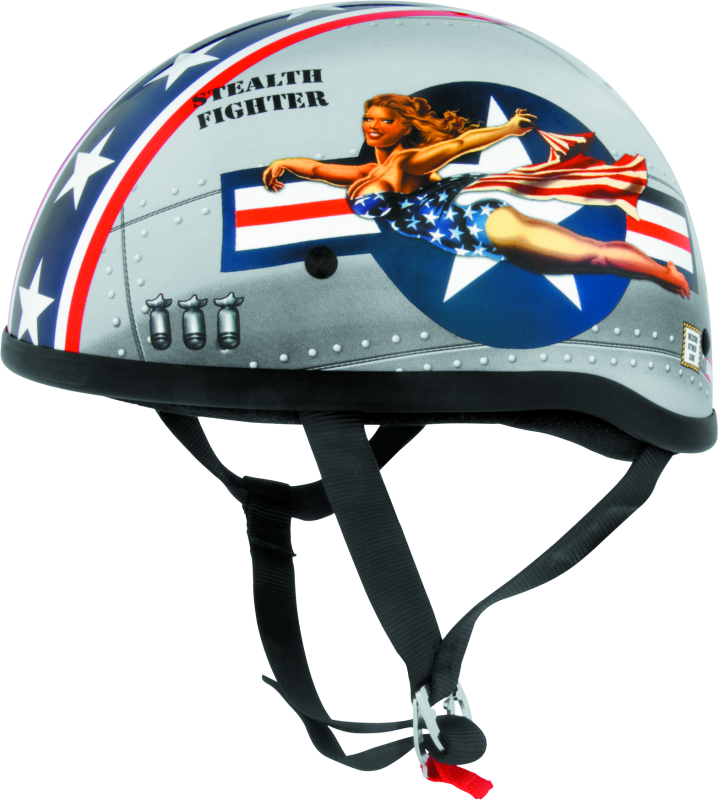 Skid Lids Bomber Pinup Original Helmet - Medium - Bull Strap