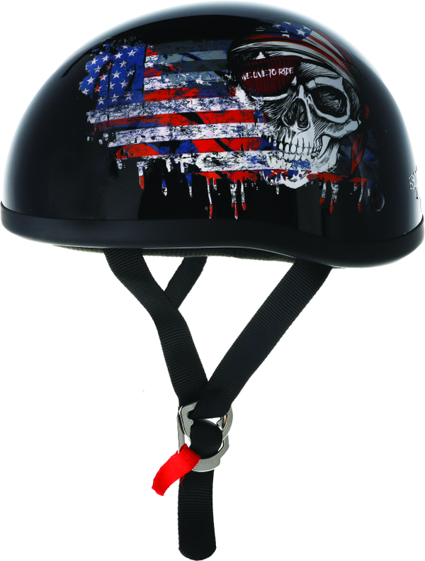 Skid Lids Live To Ride Original Helmet - Large - Bull Strap