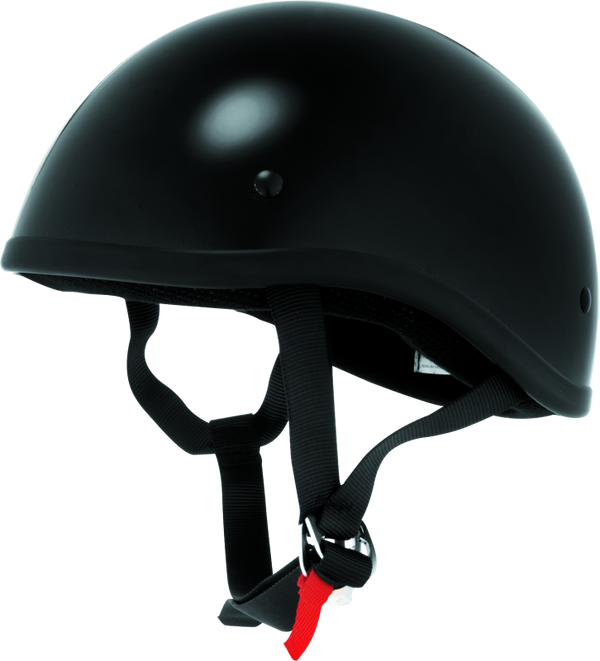 Skid Lids Original Helmet Black - Large - Bull Strap