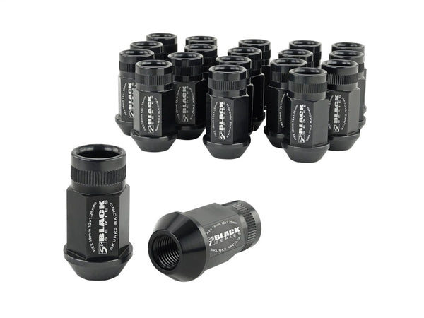 Skunk2 12x1.25 Forged Lug Nut - Black (Set of 20) - Bull Strap