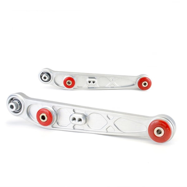 Skunk2 Honda/Acura EG/DC Alpha Series Rear Lower Control Arm Set - Clear - Bull Strap