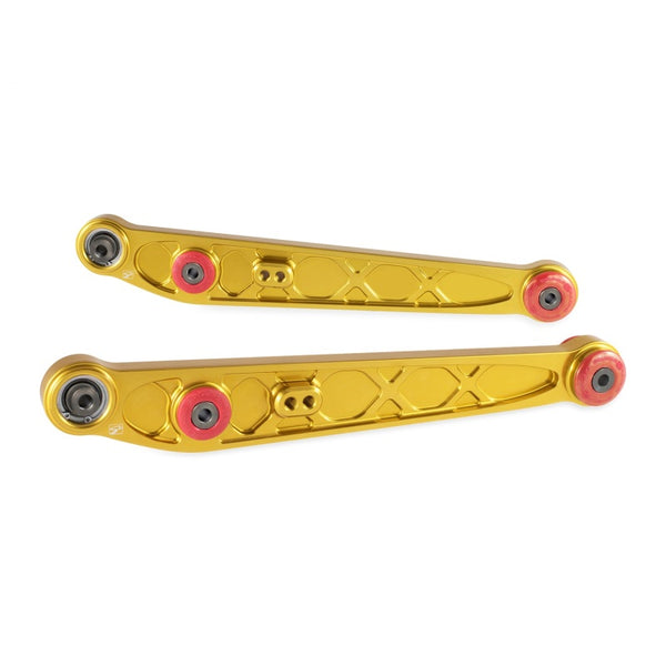 Skunk2 Honda/Acura EK Alpha Series Rear Lower Control Arm Set - Gold - Bull Strap