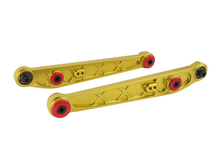 Skunk2 Honda/Acura EK Alpha Series Rear Lower Control Arm Set - Gold - Bull Strap