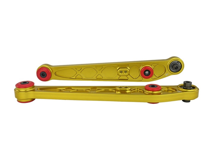 Skunk2 Honda/Acura EK Alpha Series Rear Lower Control Arm Set - Gold - Bull Strap