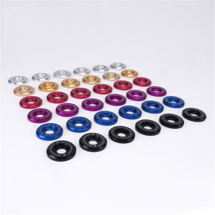 Skunk2 Small Fender Black Anodized Washer Kit (6 Pcs.) - Bull Strap