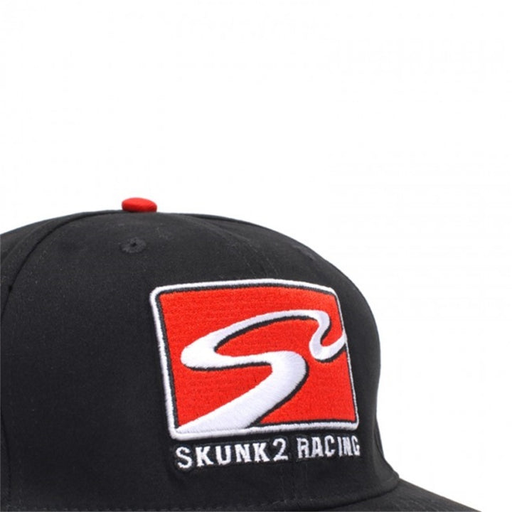 Skunk2 Team Baseball Cap Racetrack Logo (Black) - L/XL - Bull Strap