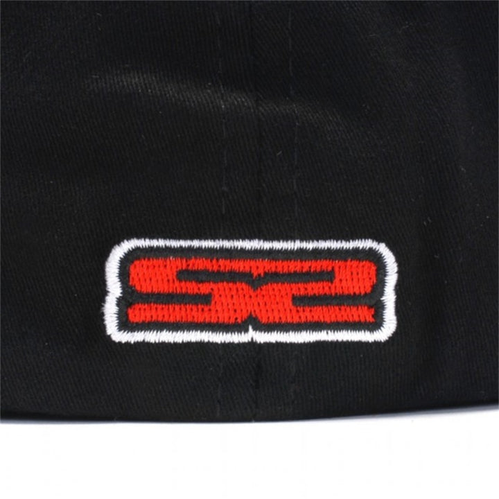Skunk2 Team Baseball Cap Racetrack Logo (Black) - L/XL - Bull Strap