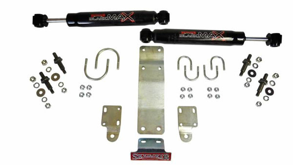 Skyjacker 2007-2017 Jeep Wrangler (JK) (Use w/ OEM Tie Rods) Dual Steering Damper Kit w/ Black Max - Bull Strap