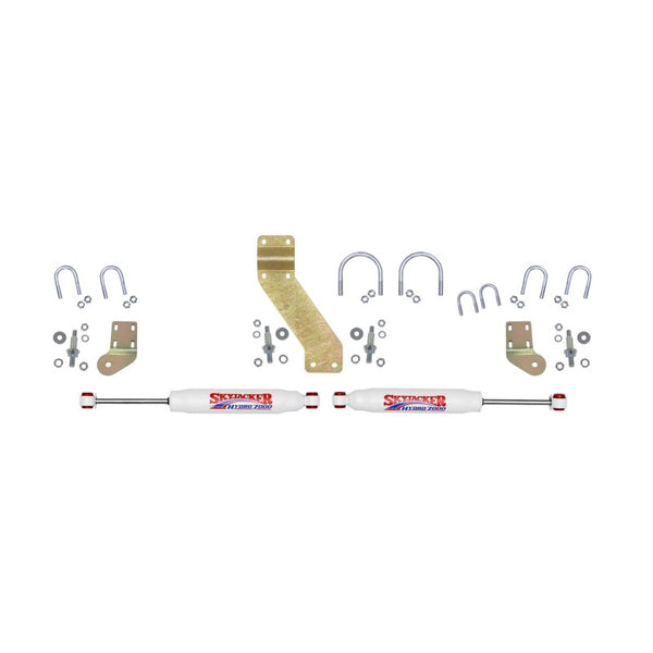 Skyjacker 66-77 Ford Bronco 4WD 7000 Dual Stabilizer Kit w/ White Cylinders - Bull Strap