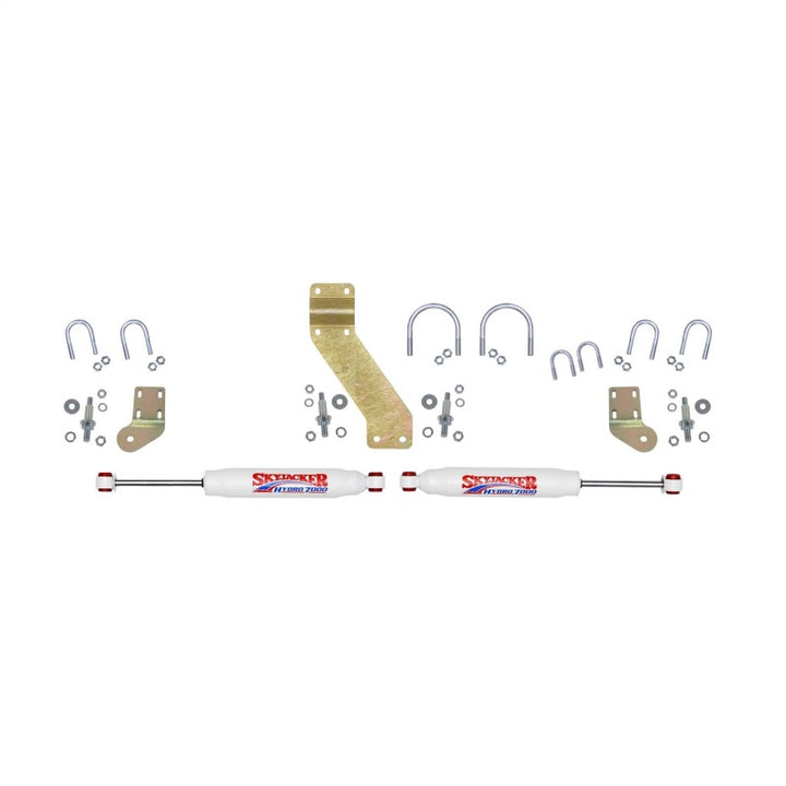 Skyjacker 66-77 Ford Bronco 4WD 7000 Dual Stabilizer Kit w/ White Cylinders - Bull Strap