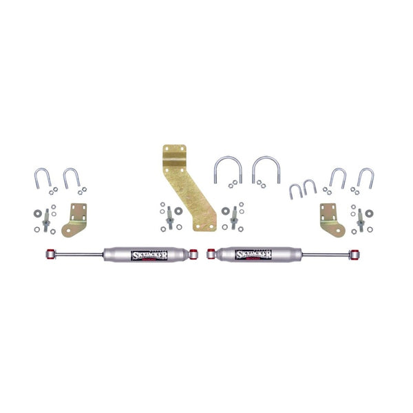 Skyjacker 66-77 Ford Bronco 4WD 9000 Dual Stabilizer Kit w/ Silver Cylinders - Bull Strap