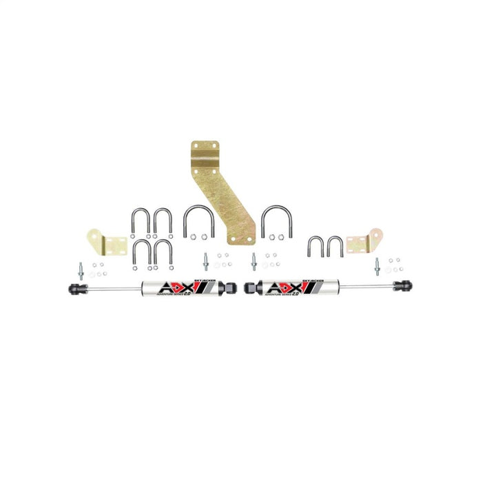 Skyjacker 66-77 Ford Bronco 4WD ADX 2.0 Dual Stabilizer Kit w/ CNC Machined Polished Alum. Cylinders - Bull Strap