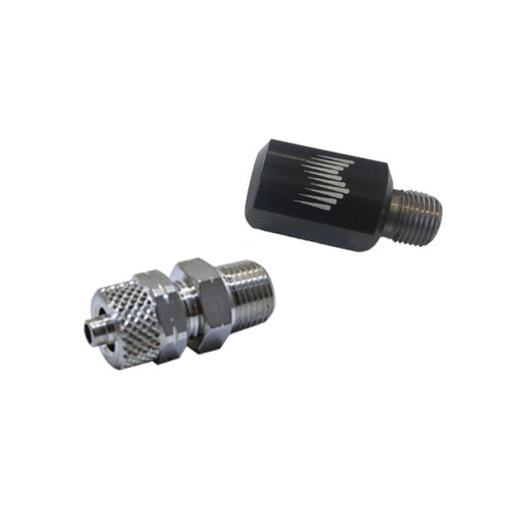 Snow Performance 90 Degree Nozzle Holder (1/8in. NPT to 1/4in. OD Tube) - Black - Bull Strap