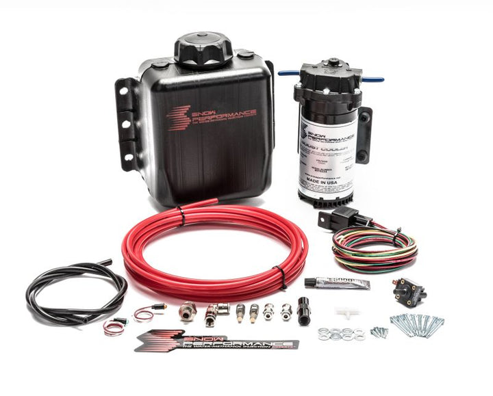 Snow Performance Stg 1 Boost Cooler TD Water Injection Kit (Incl. Red Hi-Temp Tubing/Quick Fittings) - Bull Strap