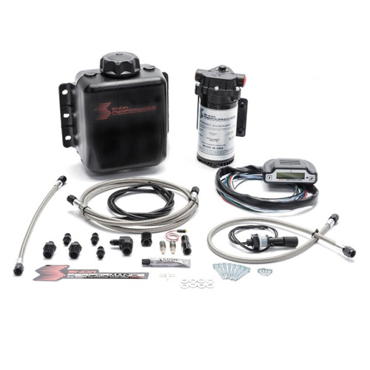 Snow Performance Stg 3 Boost Cooler EFI 2D MAP Prog. Water Injection Kit (SS Braided Line & 4AN) - Bull Strap