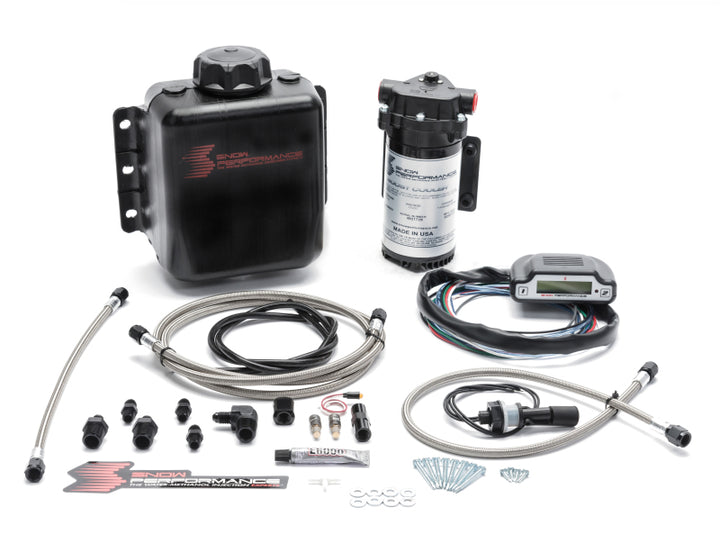 Snow Performance Stg 3 Boost Cooler EFI 2D MAP Prog. Water Injection Kit (SS Braided Line & 4AN) - Bull Strap